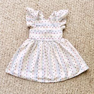 Cat & Jack White Patriotic Sleeveless Ruffle Dress Size 2T